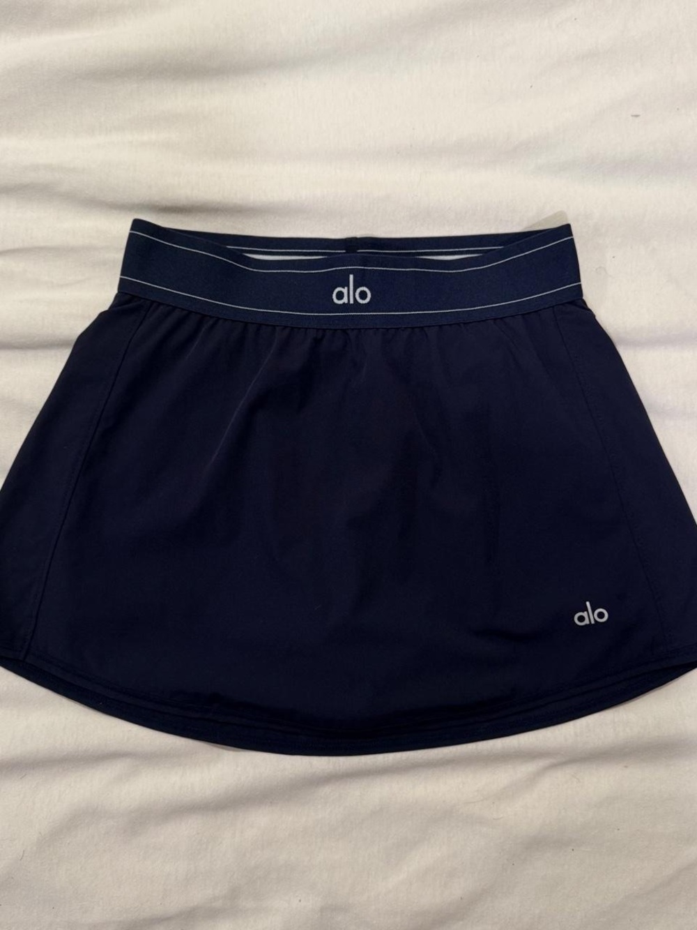 ALO Yoga Navy Mini Skort with Logo Waistband